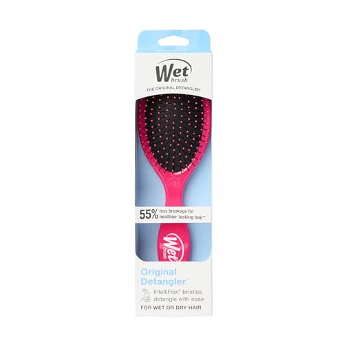 Wet Brush Detangling Brush, Original Detangler (Pink), Wet & Dry Tangle-Free Hair Brush for Women & Men, No Tangle, Soft and Flexible Bristles for Straight, Curly and Thick Hair