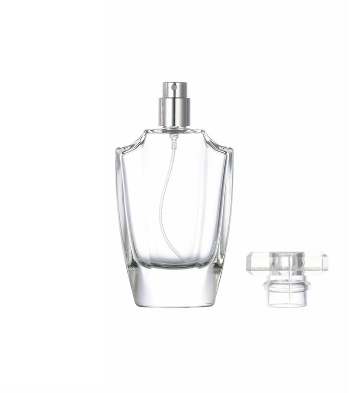 YORROR 2 Pack 50ml Thick Clear Glass Perfume Atomizer,Empty Perfume Spray Bottle,Portable Fragrance Fine Mist Spray Bottle Perfume Dispenser for Travel
