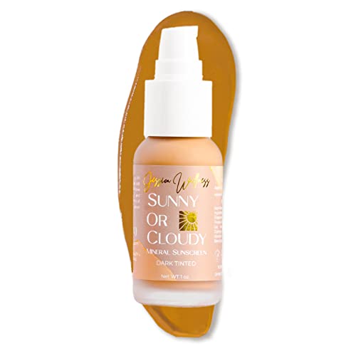 Jessica Wellness Mineral Sunscreen + Hydrating Serum with Broad Spectrum SPF 30 & Antioxidants, Oil-Free, Fragrance Free, Non-Nano Zinc Oxide. 1 oz (Clear)