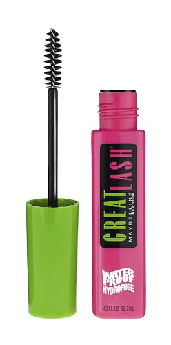 Maybelline Great Lash Waterproof Mascara, Volumizing, Lengthening and Lash-Doubling Formula for Thicker Lashes, Very Black, 1 Count