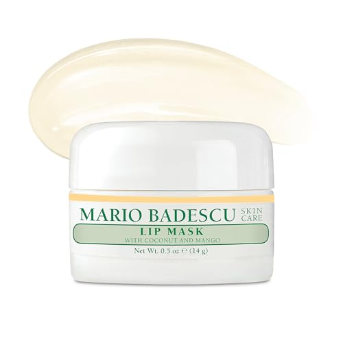 Mario Badescu Lip Mask with Acai and Vanilla for All Skin Types, Overnight Lip Treatment Enriched With Skin Softening Coconut Oil and Hydrating Shea Butter, 0.5 Ounces