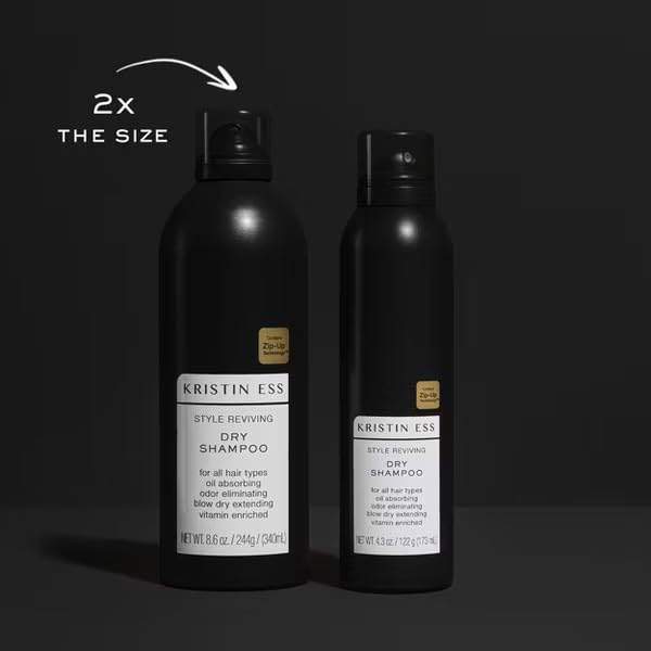 Kristin Ess Volumizing Jumbo Dry Shampoo Spray - Oil Absorbing, Frizz Control, Fresh Pear Scent - Vegan & Color Safe