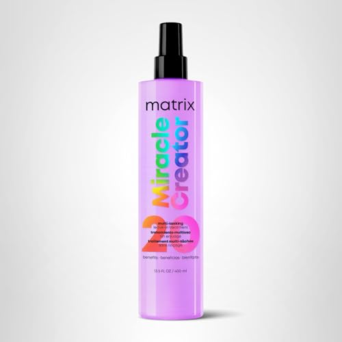 Matrix Miracle Creator Leave-In Conditioner Spray - Heat Protectant, Anti-Frizz, Moisturizing & Detangling, For Damaged Hair