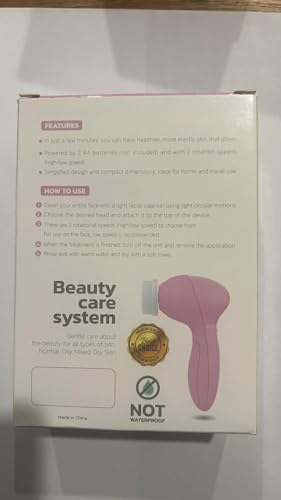 Face Scrubber | Facial Cleansing Brush Exfoliator Skin Care Products Beauty Products Powered Electric Wash Exfoliating Spin Cleanser Cleaning Scrub Including 7 Heads (Rose Quartz)