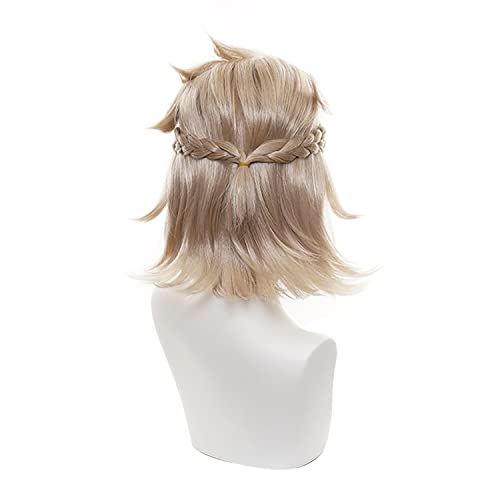 MoeLoli Venti Cosplay wig for Genshin Impact Blue Long Synthetic Hair wigs Ponytails Bangs (Venti)