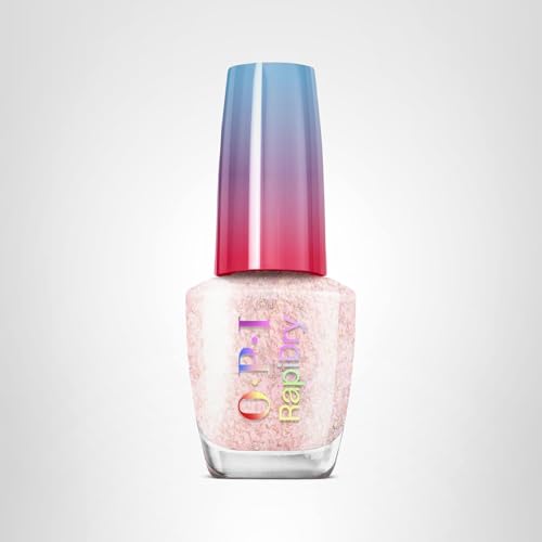 OPI RapiDry Cheers to No Smears | Semi-sheer Soft Peach Glitter Quick Dry Nail Polish | Vegan, Smudge Proof, Fast Drying