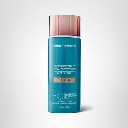 Colorescience Total Protection Face Shield Flex SPF 50, Zinc Oxide Formula, Fair, 1.8 fl. oz (Pack of 1)