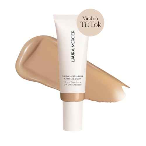 Laura Mercier Tinted Moisturizer Natural Dewy with SPF 30: 24HR+ Hydration, Long Lasting, Sheer to Light, Buildable Coverage, Dewy Finish, Improve Skin Tone and Texture, Skin Tint