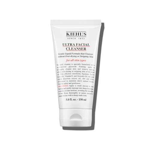Kiehl's Ultra Facial Cleanser, Lightweight Foamy Facial Cleanser, Enriched Formula that Replenishes Skin Barrier, Gently Exfoliates and Moisturizes, Suitable for All Skin Types, Paraben Free