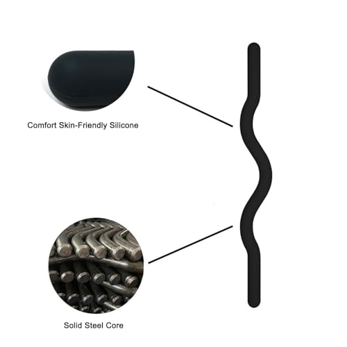 Weighted Workout EZ Curl Bar, Strength Training Bars, Soft Silicone Surface with Solid Steel Exercise Bar Barbell for Yoga, Pilates,Body Toning,and Strength Training