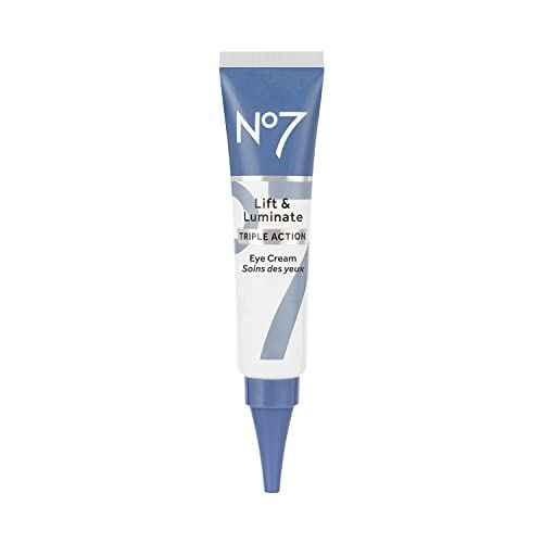 No7 Lift & Luminate Triple Action Under Eye Cream - Dark Circles Under Eye Treatment with Vitamin C & Collagen Peptide Technology - Helps Reduce Puffiness, Bags & the Appearance of Wrinkles (0.5 Oz)