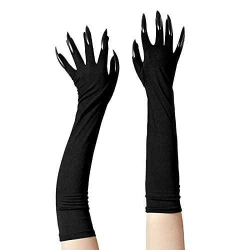 AUZOEYTOYK Cat Woman Claw Gloves Paw Gloves Halloween Props Cosplay Costume Long Nails Werewolf Gothic Devil Wolf Gloves