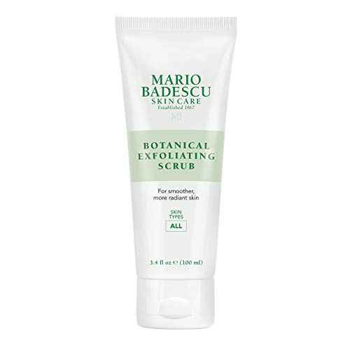 Mario Badescu Botanical Exfoliating Scrub for All Skin Types, Face Scrub with Ivory Palm Seeds & Green Tea Extract, Gentle Exfoliating Face Wash, 3.4 Fl Oz