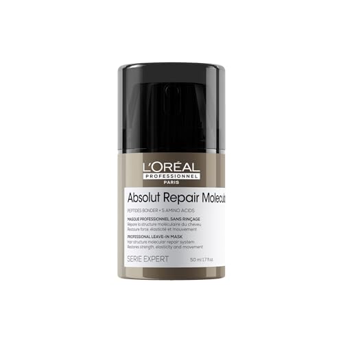 L'Oréal Professionnel Paris Absolut Repair Molecular Leave In Mask - Smooths and Strengthens Hair For All Damaged Hair Types, Protects from Heat