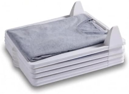 Skiennix 5-Piece Clothing Organizer - Stackable Closet Storage with Flip-Top Lid | Durable PP Material for T-Shirts and Shirts