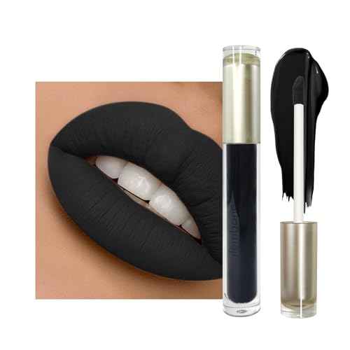 Black Matte Liquid Lipstick - Long Lasting, Smudge Proof, Transfer Resistant Lip Color, Waterproof, Non-Transfer Formula (Mystical Moment)