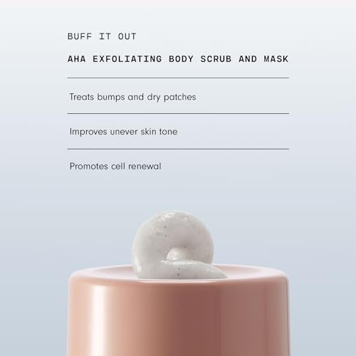 Versed Buff It Out AHA Exfoliating Body Scrub - Lactic Acid & Glycolic Acid Exfoliant - Microfine Pumice Body Exfoliator to Resurface & Polish Dry Skin - Vegan & Cruelty-Free (6 oz Each)