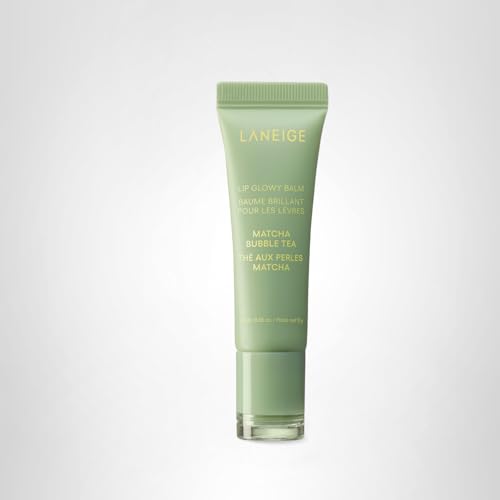LANEIGE Lip Glowy Balm Matcha Bubble Tea: Nourishing Sheer-Tinted Balm for Daytime Lip Hydration
