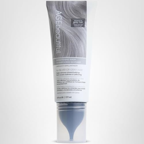 AGE beautiful Brightening Wash Shampoo for Silver or Gray Hair, With CoQ10 + Charcoal, Remove Mineral Build-up & Pollution for Bright, Shiny Hair