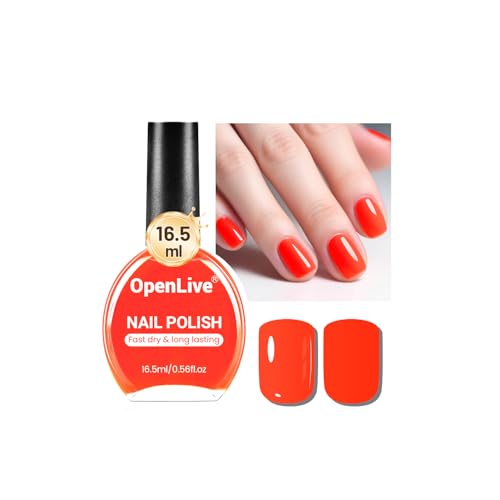 OpenLive 16.5ml Black Nail Polish Large Volume Quick Drying Nail Polish, Fast Drying and Long Lasting Color Nail Art DIY Home Manicure Gift for Women