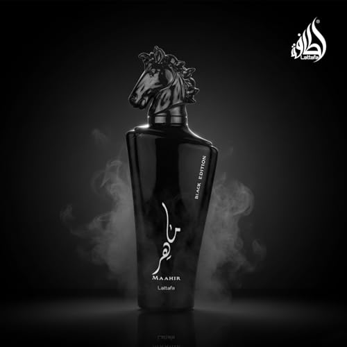 Lattafa Maahir Black Edition Eau De Parfum Spray, 3.4 Ounce (Unisex)