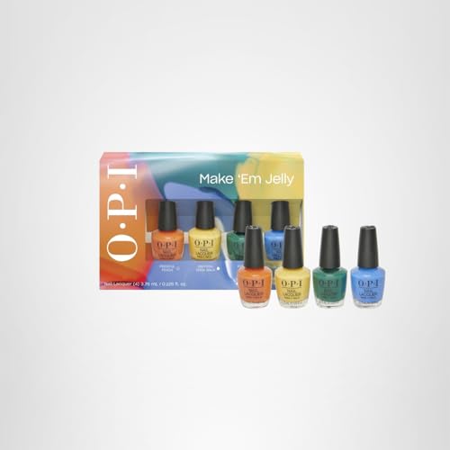 OPI Nail Lacquer 4PC Mini Pack | 4 Crème Summer Shades, Chip Resistant Nail Polish Gift Set | Make 'Em Jelly! Collection | Summer 2025