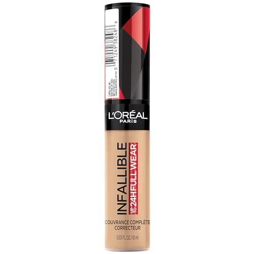 L'Oreal Paris Makeup Infallible Full Wear Waterproof Matte Concealer, Full Coverage, Biscuit, 0.33 fl. oz.