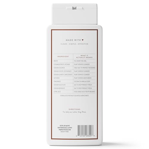 Native Body Wash Contains Naturally Derived Ingredients | For Women & Men, Sulfate, Paraben, & Dye Free Leaving Skin Soft and Hydrated | Coconut & Vanilla 18 oz