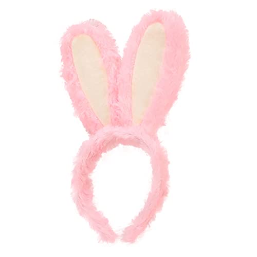 FunSpt Easter bunny Plush headband rabbit ears Halloween costume Pink