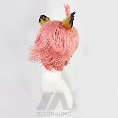 Anime Wig Genshin Impact Diona Yellow pink short hair with Free Wig Cap for Comic Con, Cosplay show, Halloween