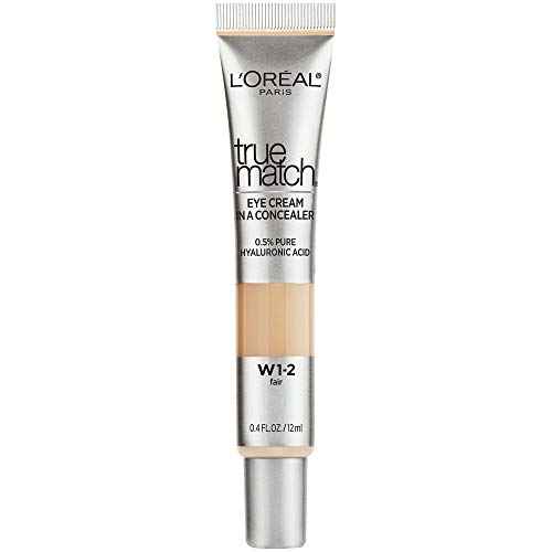 L¡¯Or?al Paris Cosmetics True Match Eye Cream in a Concealer, 0.5% hyaluronic acid, Fair W1-2, 0.4 fl. oz.