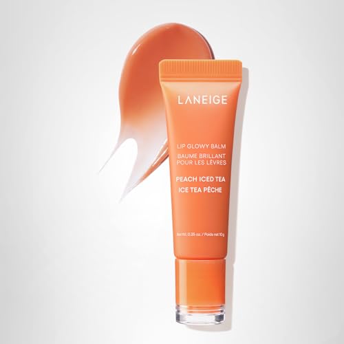LANEIGE Lip Glowy Balm, Peach Iced Tea: Sheer Tinted Lip Moisturizer with Shea Butter, for Hydrating Shine & Soft Lips