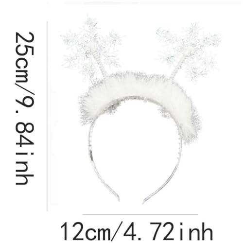 SeBneny Christmas Headbands for Women Snowflakes Hairband Xmas Holiday Headbands Glitter Hair Hoop Hair Band Girls Hair Access Headdress for Party Supplies 1PCS