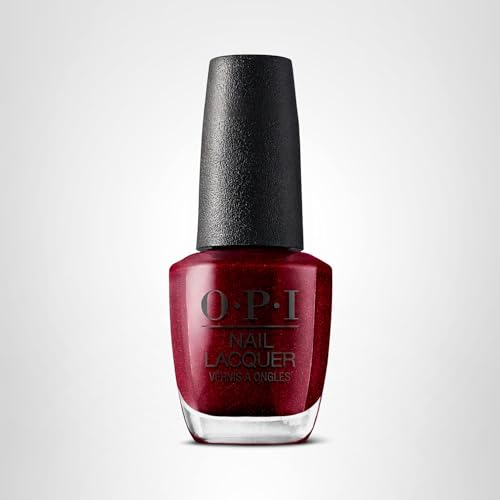 OPI Nail Lacquer I'm Not Really a Waitress | Opaque Dark Red Pearl Chip Resistant Nail Polish | Fast Drying, Streak Free