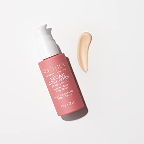 Pacifica Vegan Collagen Skin Solve Primer ? 3-in-1 Face Primer that Primes, Blurs & Hydrates, Skincare-Infused Formula with Collagen Peptides, Hyaluronic Acid & Caffeine for Smooth Radiant Skin
