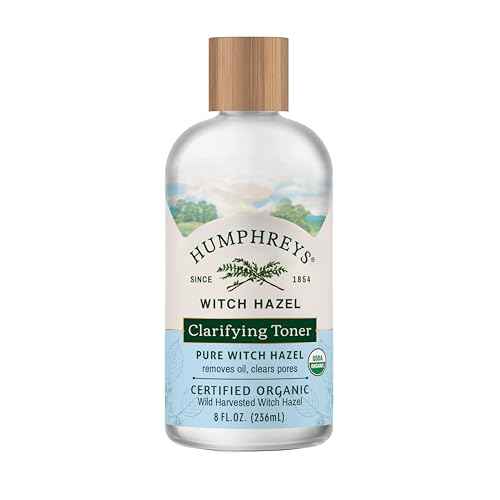 Humphreys Witch Hazel Clarifying Toner | Wild Harvested Witch Hazel | USDA Organic | Natural | Hydrating | Clears Pores & Removes Oil | 8 Fl Oz