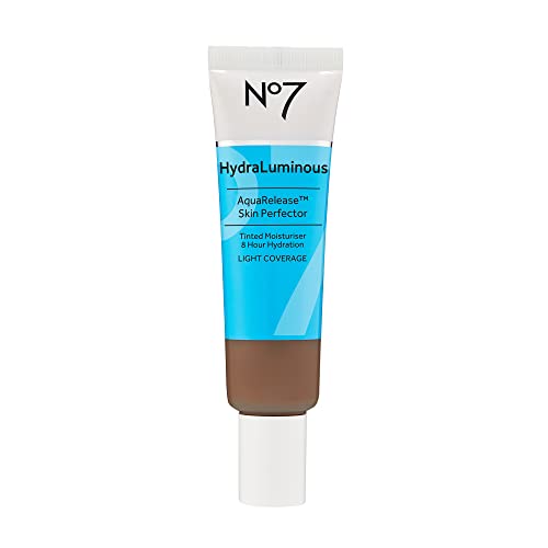 No7 HydraLuminous Skin Tint Perfector - Aqua Release Tinted Moisturizer with a Hydrating, Lightweight Formula - Sheer to Light Coverage Face Makeup - Light (1 Fl Oz)