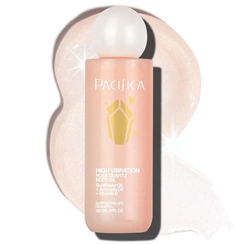 Pacifica Bronzing Body Oil – Crystal Bronze Shimmering Oil for Natural Sun-Kissed Glow, Hydrating Body Illuminator, Vanilla Coconut Scent, Vegan & Cruelty-Free, Clean Beauty, 4 fl oz