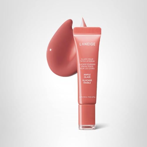 LANEIGE Glaze Craze Tinted, Hydrating Lip Serum for Glossy, Nourished Lips with Plumping Polypeptides, Maple Glaze