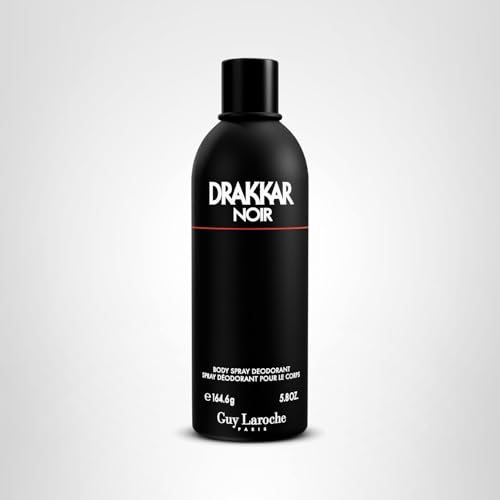 Drakkar Noir By Guy Laroche, Iconic Designer Fragrance, Intense & Powerful Body Spray, Fougere Blend & Aromatic Spices, Long Lasting Mens Cologne, Day and Evening Scent, 5.8 Fl. Oz.