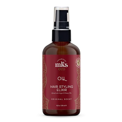 MKS eco Oil - Hair Styling Elixir - Moroccan Argan Oil, Hemp Seed Oil - Moisturize & Nourish Hair, Control Frizz, Increase Smoothness - Vegan & Cruelty Free