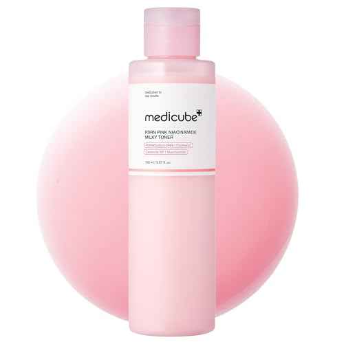 medicube PDRN Pink Niacinamide Milky Toner for Hydrating, Moisturizing, Soothing, Ceramide, Peptide, Glass Glow Skin, Korean Skincare | 150ml 5.07 fl. Oz.
