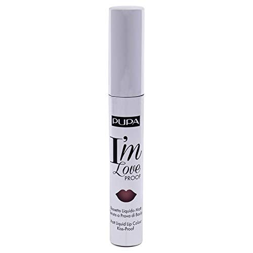 Pupa Milano I Am Love Proof Matt Liquid Lip Color - Gives Super-Intense Colour - Offers A Matte, Velvety Effect - Ultra-Comfortable Texture Adheres Perfectly To Lips - 012 Burgundy Red - 0.09 OZ