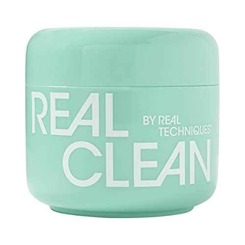 Real Techniques Real Clean Face Erase Makeup Removing Balm, Hydrating Makeup Cleansing Balm, Remove Stubborn Makeup, Hyaluronic Acid Moisturizes & Vitamin A Helps Exfoliate, 2 fl. oz Jar