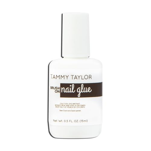 Tammy Taylor Brush On Nail Glue, Dry Clear Gel Nail Glue for Press on Nails, Acrylics, Tips and Even Natural Breaks, UV/LED Curing Needed, Strong Gel for Nails and Extensions