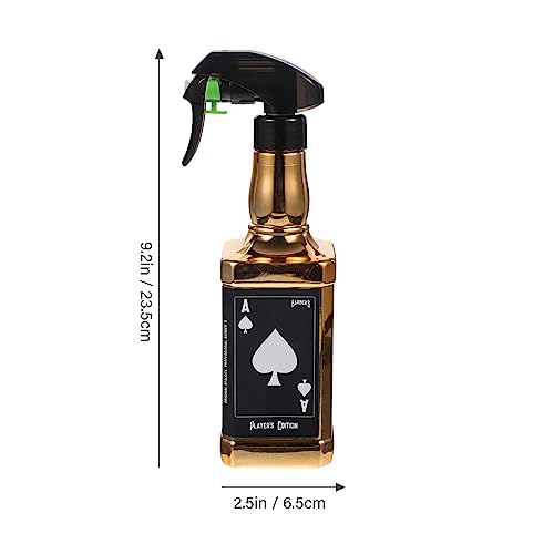 FOMIYES Spray Mist Bottle Hair Spray Bottle Retro Whisky Squirt Bottle Novelty Water Sprayer Hairdressing Barber Mist Salon Hair Tools Home Gardening Plants Water Sprayer 500ml Golden