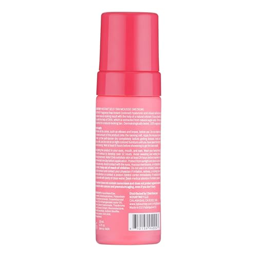 KOURTNEY Instant Self-Tan Mousse - Sunless Tanning Foam for Natural-Looking Glow - Easy to Apply Self Tan - Streak-Free Body Tanning - Medium - 4.2 oz