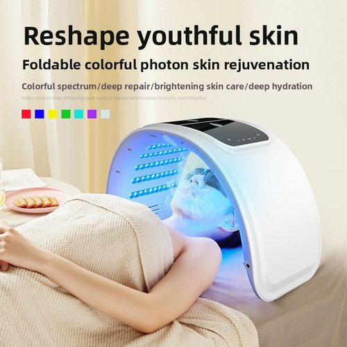 7-Color Infrared LED Photon Beauty Device with Hydrating Spray for Skin Care