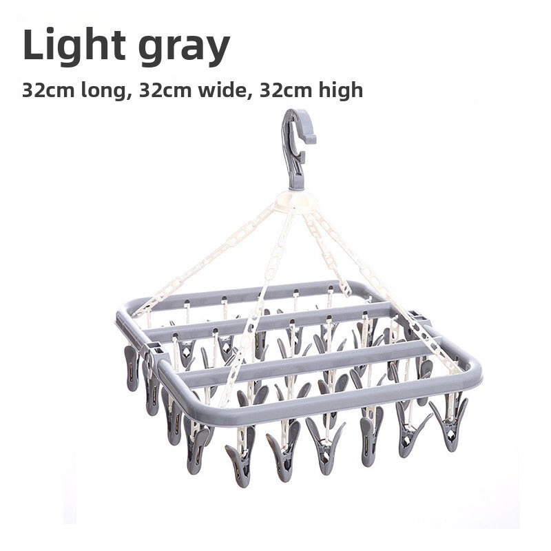 Windproof Clothes Drying Rack with Plastic Clips
