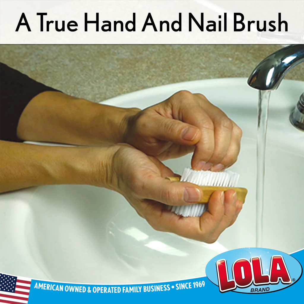 Heavy Duty Hand & Nail Brush Set - Double-Sided Wooden Handle for Cleaning and Nail Care